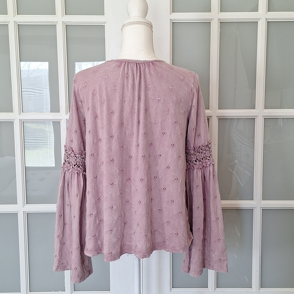 Anthropologie Eri + Ali Calvie Eyelet Top in Lavender - Picture 4 of 16